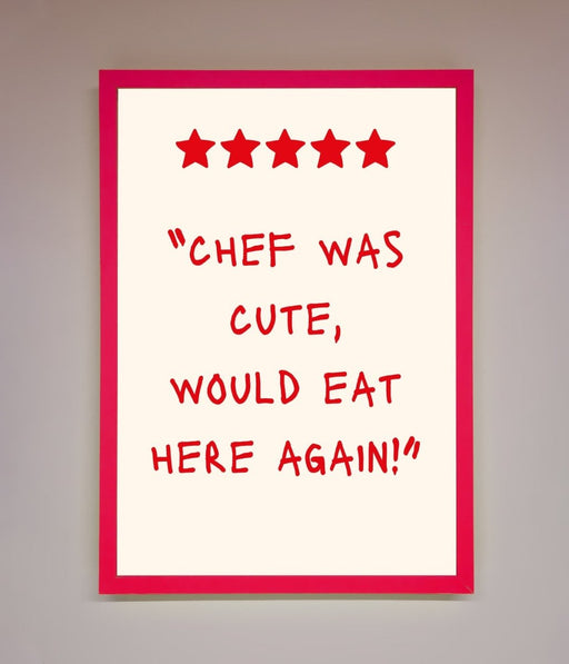 Chef Was Cute Framed Wall Art - Hi Society