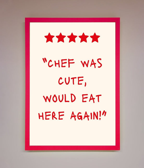 Chef Was Cute Framed Wall Art - Hi Society