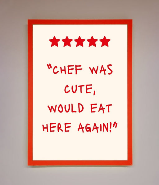 Chef Was Cute Framed Wall Art - Hi Society