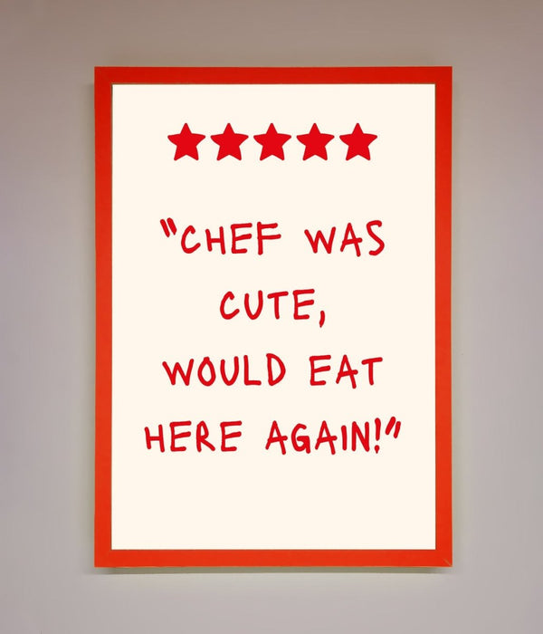 Chef Was Cute Framed Wall Art - Hi Society