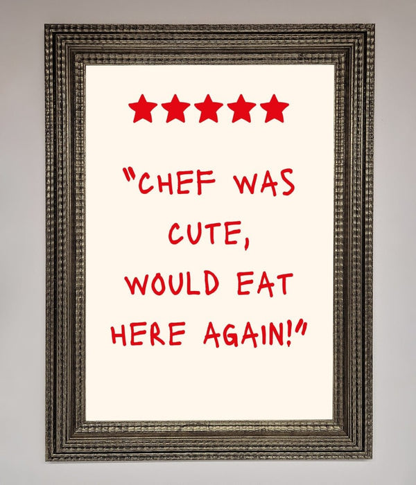 Chef Was Cute Framed Wall Art - Hi Society