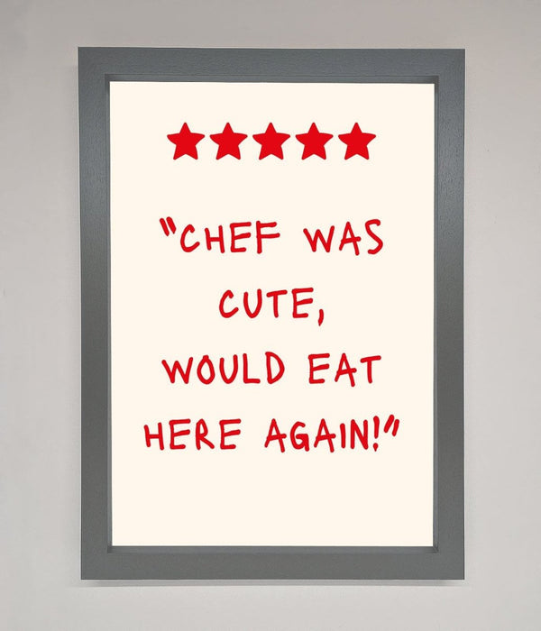 Chef Was Cute Framed Wall Art - Hi Society