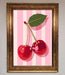 Cherries On Stripes Framed Print - Hi Society