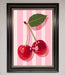 Cherries On Stripes Framed Print - Hi Society