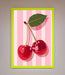 Cherries On Stripes Framed Print - Hi Society