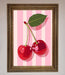 Cherries On Stripes Framed Print - Hi Society