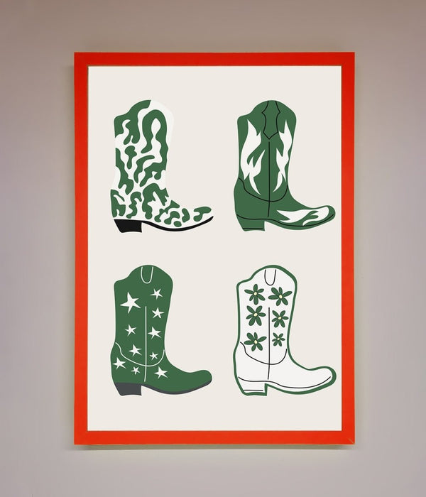 Cowboy Boots Framed Print - Hi Society