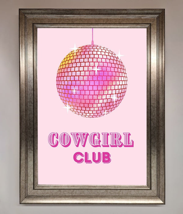 Cowgirl Club Disco Ball Framed Print - Hi Society