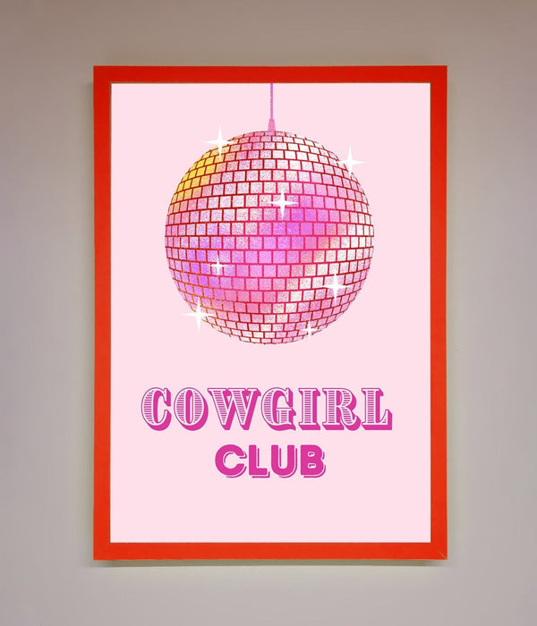 Cowgirl Club Disco Ball Framed Print - Hi Society