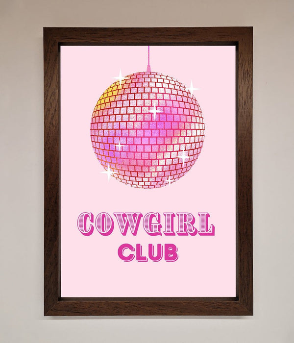 Cowgirl Club Disco Ball Framed Print - Hi Society
