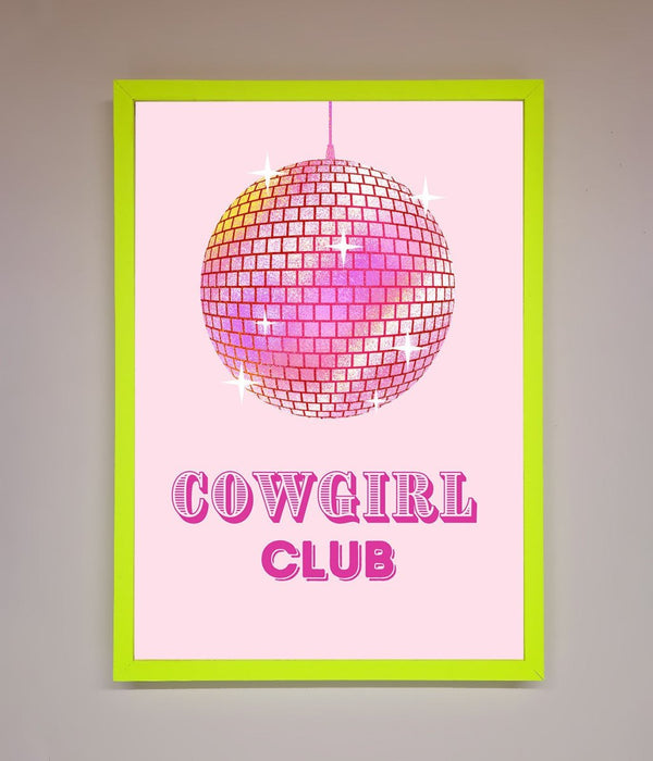 Cowgirl Club Disco Ball Framed Print - Hi Society