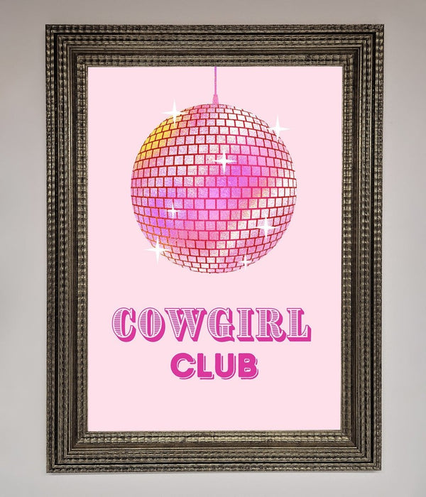 Cowgirl Club Disco Ball Framed Print - Hi Society