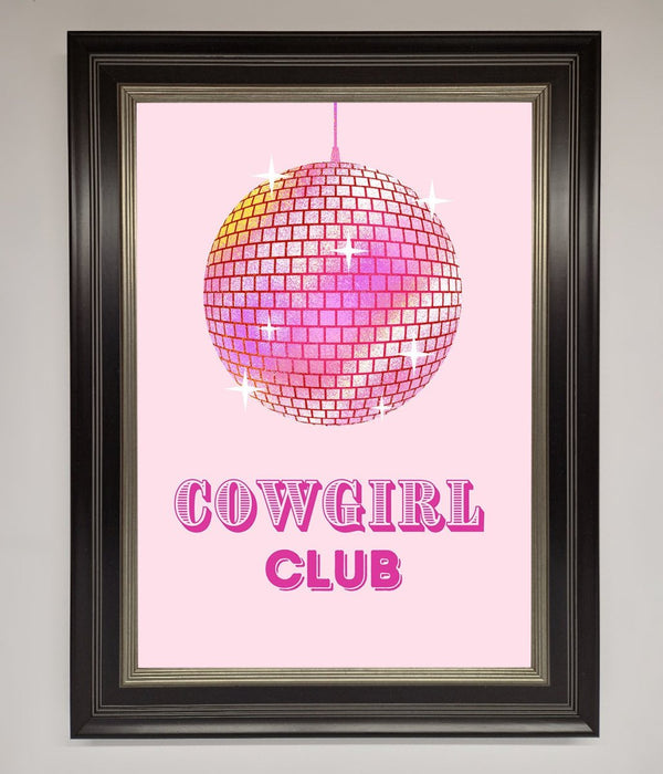 Cowgirl Club Disco Ball Framed Print - Hi Society