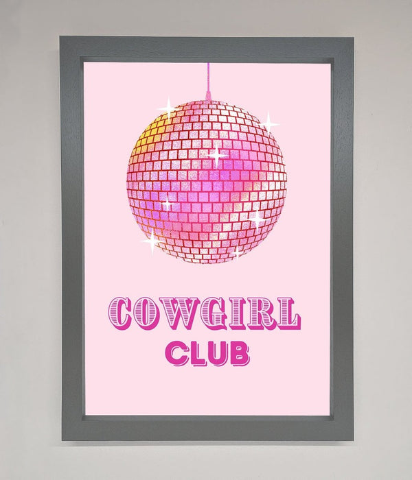 Cowgirl Club Disco Ball Framed Print - Hi Society