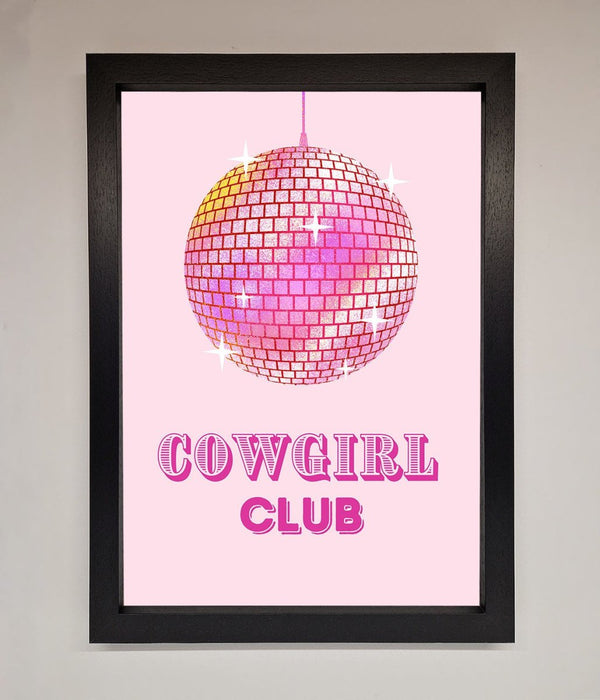Cowgirl Club Disco Ball Framed Print - Hi Society