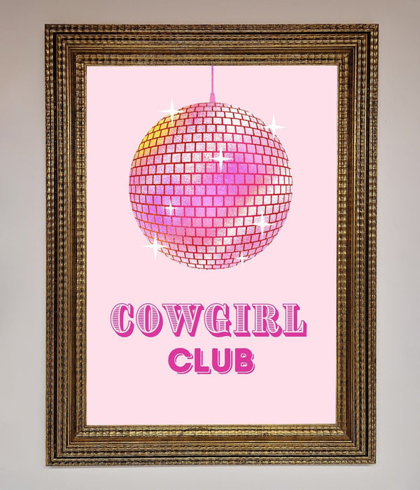 Cowgirl Club Disco Ball Framed Print - Hi Society