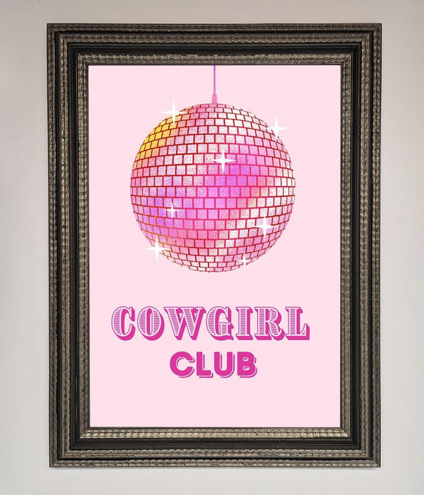 Cowgirl Club Disco Ball Framed Print - Hi Society