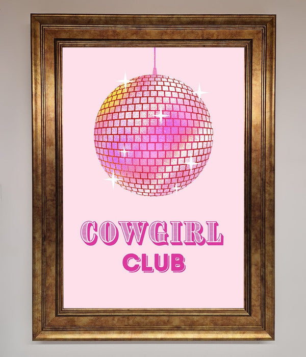 Cowgirl Club Disco Ball Framed Print - Hi Society