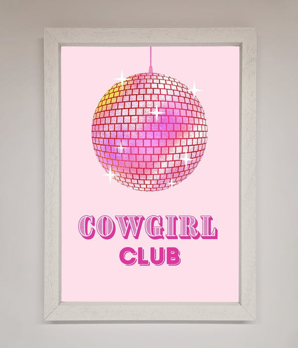 Cowgirl Club Disco Ball Framed Print - Hi Society