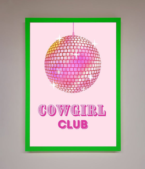 Cowgirl Club Disco Ball Framed Print - Hi Society