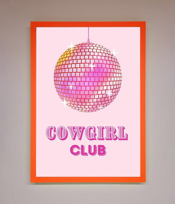 Cowgirl Club Disco Ball Framed Print - Hi Society