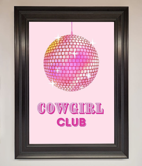 Cowgirl Club Disco Ball Framed Print - Hi Society