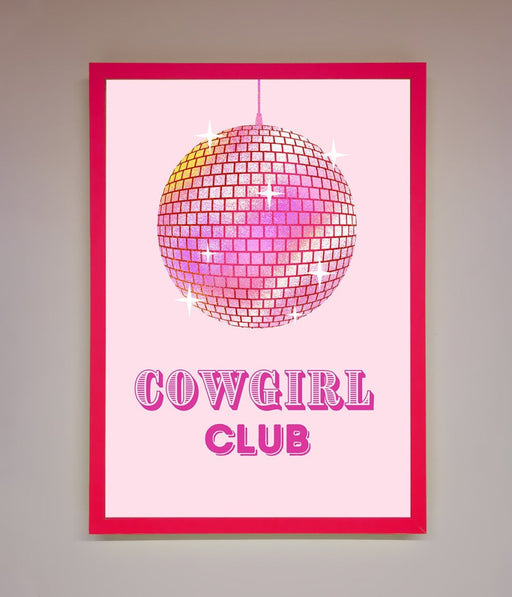 Cowgirl Club Disco Ball Framed Print - Hi Society