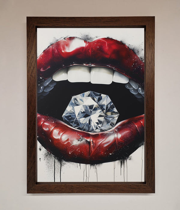 Diamond Lips Framed Poster - Hi Society