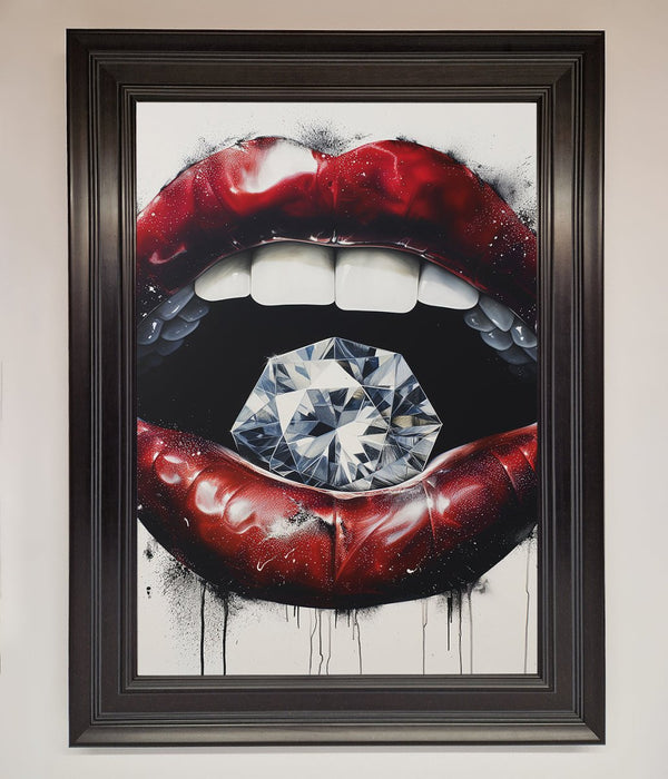 Diamond Lips Framed Poster - Hi Society