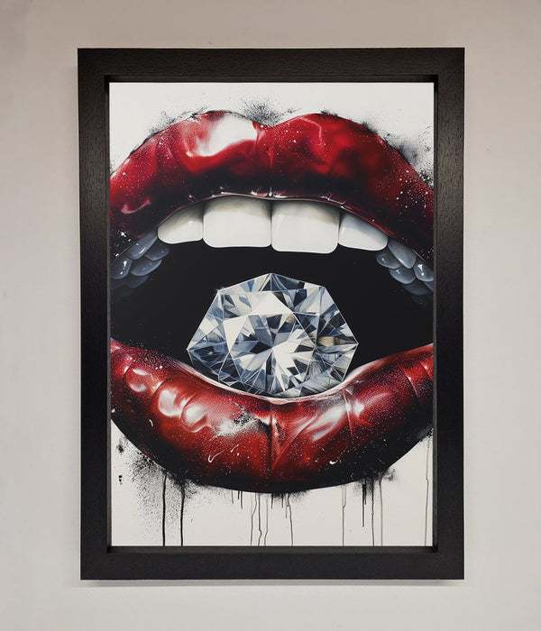 Diamond Lips Framed Poster - Hi Society