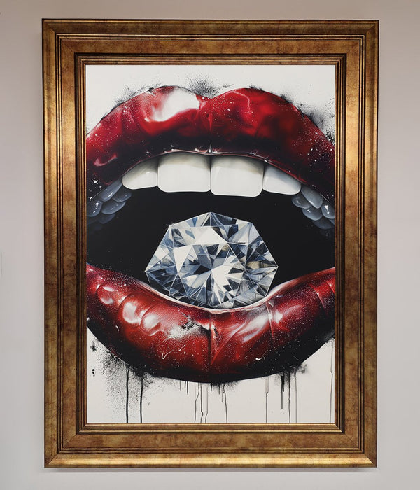 Diamond Lips Framed Poster - Hi Society