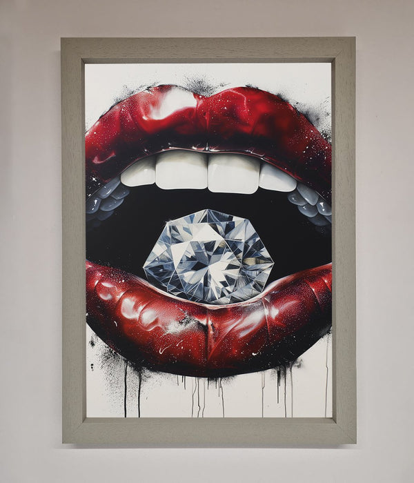 Diamond Lips Framed Poster - Hi Society