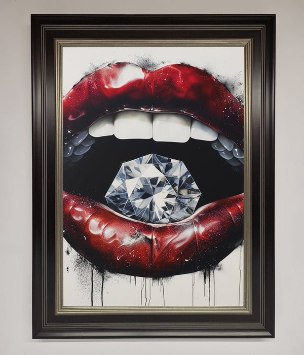 Diamond Lips Framed Poster - Hi Society
