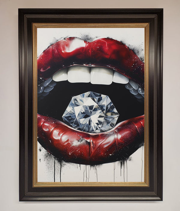 Diamond Lips Framed Poster - Hi Society