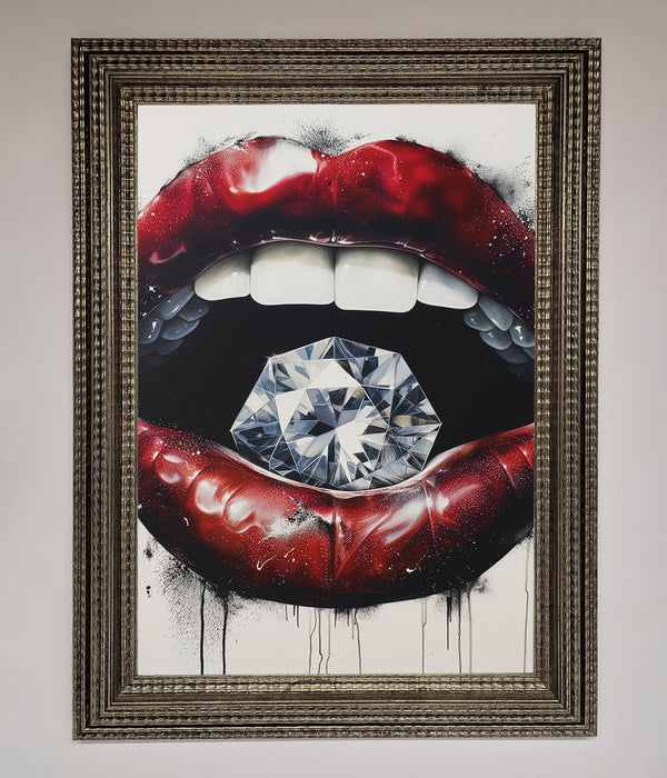 Diamond Lips Framed Poster - Hi Society