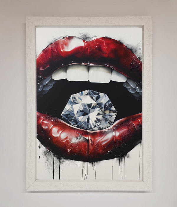 Diamond Lips Framed Poster - Hi Society