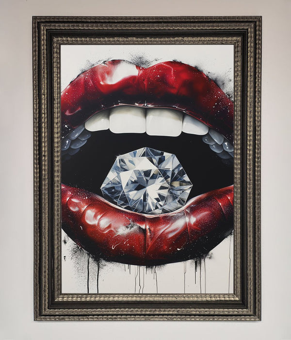 Diamond Lips Framed Poster - Hi Society