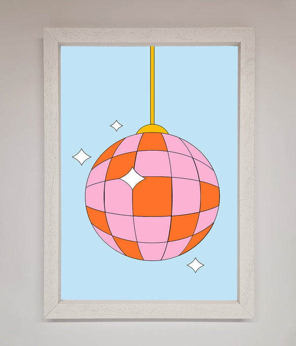 Disco Ball Pink Framed Poster - Hi Society