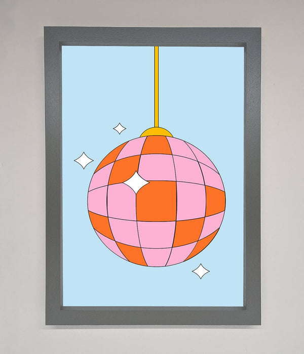 Disco Ball Pink Framed Poster - Hi Society