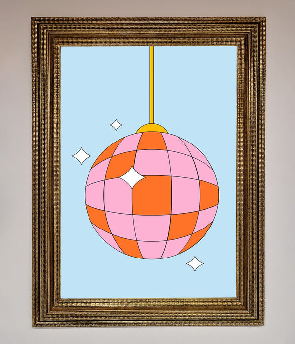 Disco Ball Pink Framed Poster - Hi Society