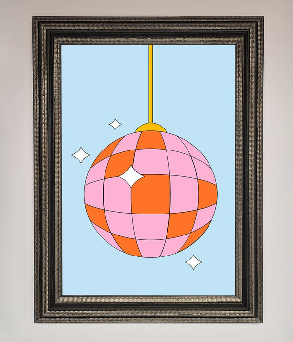 Disco Ball Pink Framed Poster - Hi Society