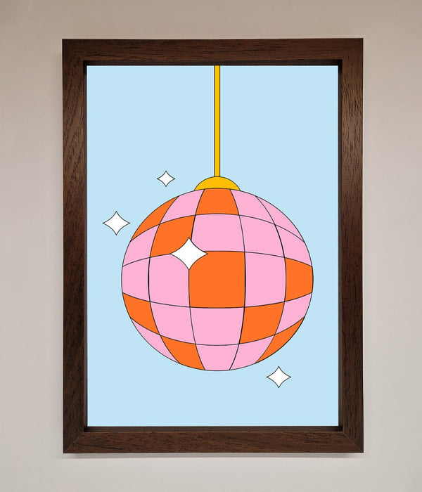 Disco Ball Pink Framed Poster - Hi Society