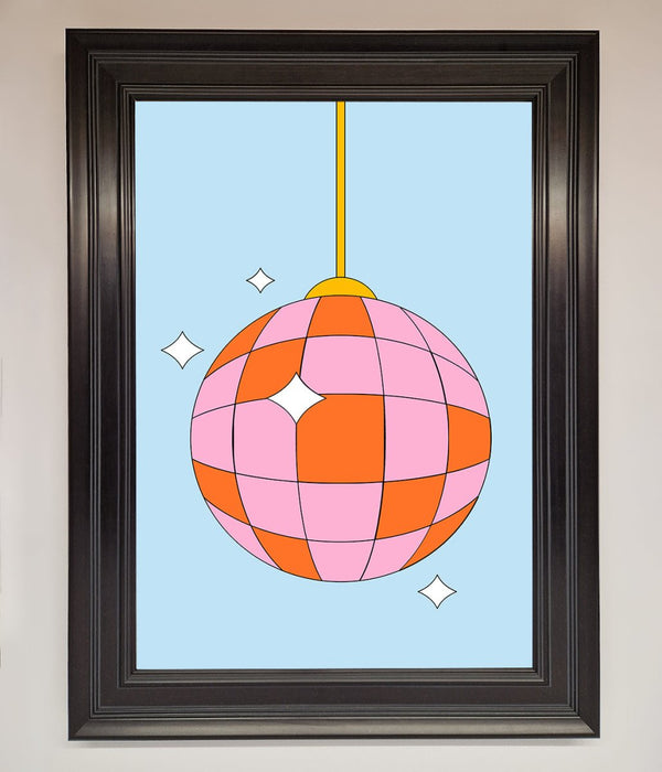 Disco Ball Pink Framed Poster - Hi Society
