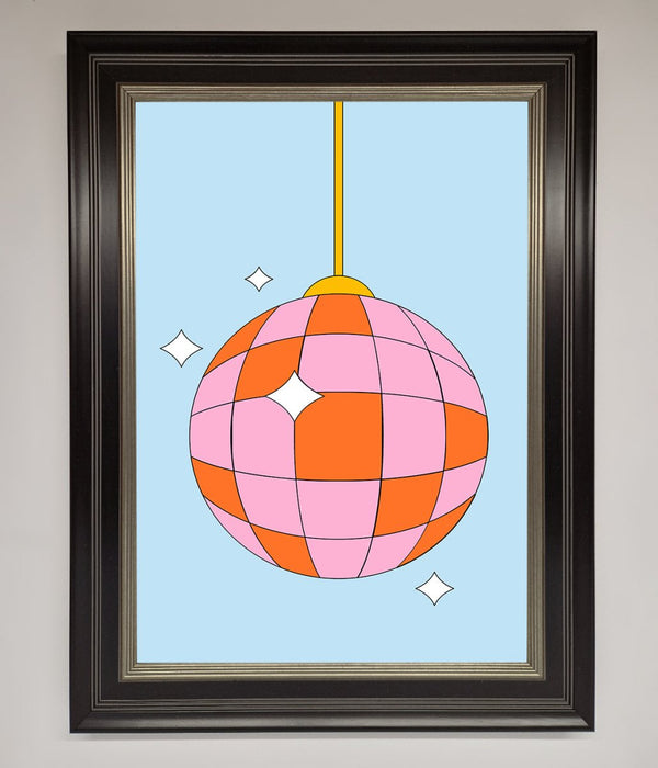 Disco Ball Pink Framed Poster - Hi Society