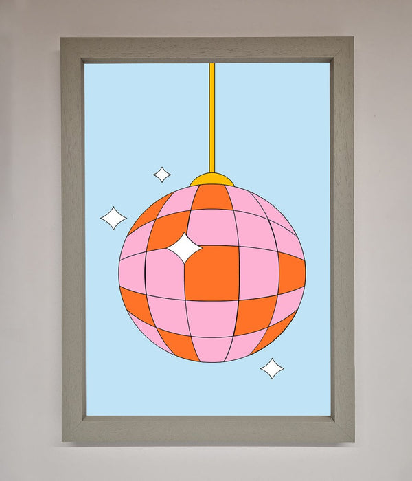 Disco Ball Pink Framed Poster - Hi Society