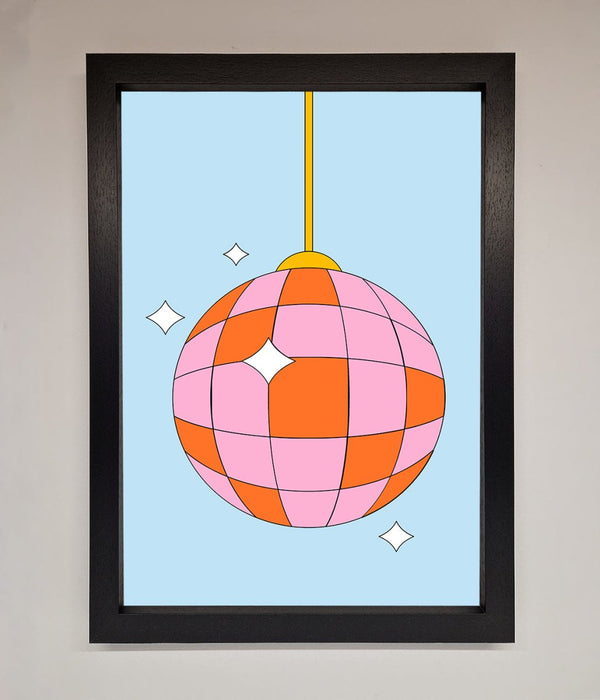 Disco Ball Pink Framed Poster - Hi Society