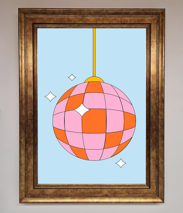 Disco Ball Pink Framed Poster - Hi Society
