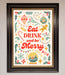 Eat Drink And Be Merry Framed Poster - Hi Society