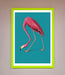 Flamingo Walks Blue Framed Print - Hi Society