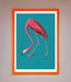 Flamingo Walks Blue Framed Print - Hi Society